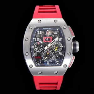 Richard Mille RM011-03Ti 45mm Black Skeleton Swiss Automatic Rubber 1:1 Clone Watch