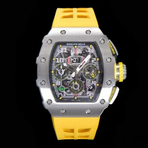 Richard Mille RM011-03Ti 45mm Skeleton Dial Automatic Rubber Band 1:1 Clone Watch