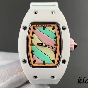 Richard Mille RM 011 39mm Pastellfarbenes Zifferblatt Schweizer Automatikwerk Metallarmband 1:1 Clone Watch