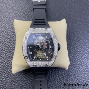 Richard Mille RM011 45mm Schwarzes Zifferblatt Automatik Kautschukarmband 1:1 Clone Watch