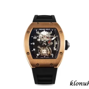 Richard Mille RM 011 45mm Schwarz Schweizer Automatikwerk Kautschukarmband 1:1 Clone Watch