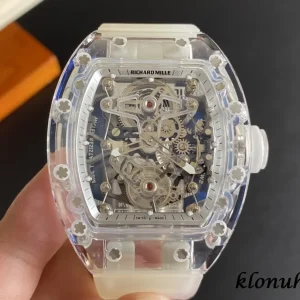 Richard Mille RM 011 45mm Transparent Swiss Automatic Metal Bracelet 1:1 Clone Watch