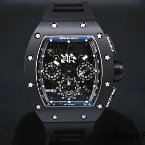 Richard Mille RM 011 45mm Black Dial Swiss Automatic Kautschukarmband 1:1 Clone Watch