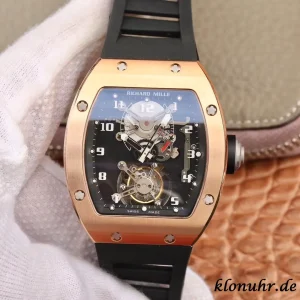 Richard Mille RM 011 45mm Blaues Zifferblatt Schweizer Automatikwerk Kautschukarmband 1:1 Clone Watch