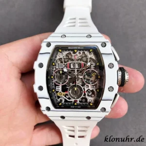 Richard Mille RM 011 45mm White Dial Swiss Automatic Kautschukarmband 1:1 Clone Watch