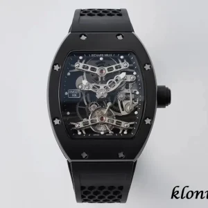 Richard Mille RM027 40mm Blaue Zifferblatt Automatik Kautschukarmband 1:1 Clone Watch