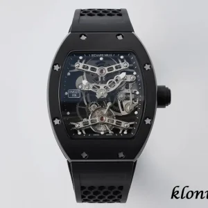 Richard Mille RM027 40mm Blaue Zifferblatt Automatik Kautschukarmband 1:1 Clone Watch