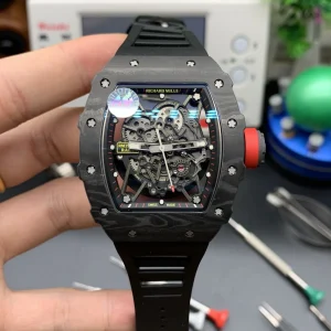 Richard Mille RM035-02 43mm Skelettierte Zifferblatt Automatik Kautschukarmband 1:1 Clone Watch