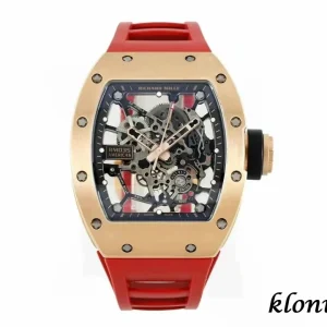 Richard Mille RM035 42mm Schwarz Skelett Automatik Kautschukarmband 1:1 Clone Watch