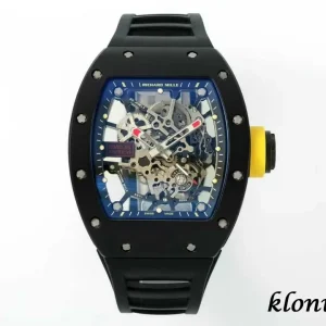 Richard Mille RM035 42mm Blaues Zifferblatt Schweizer Automatikwerk Kautschukarmband 1:1 Clone Watch
