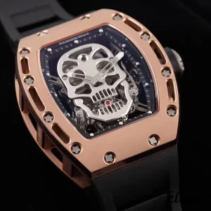 Richard Mille RM 052 45mm Black Skeleton Swiss Automatic Kautschukarmband 1:1 Clone Watch