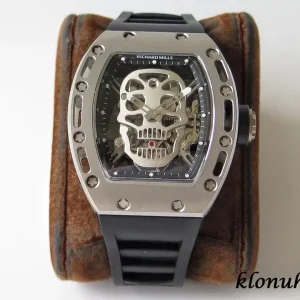 Richard Mille RM 052 Skull 45mm Black Dial Swiss Automatic Kautschukarmband 1:1 Clone Watch