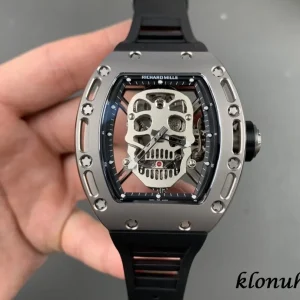 Richard Mille RM052 Skull 42mm Black Dial Automatic Rubber Band 1:1 Clone Watch