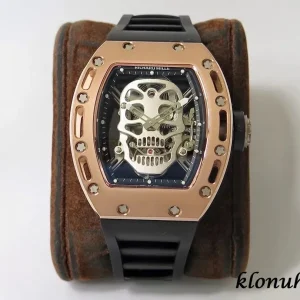 Richard Mille RM 052 Skull 45mm Black Dial Swiss Automatic Kautschukarmband 1:1 Clone Watch