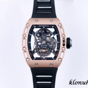 Richard Mille RM 052 Skull 42mm Black Dial Swiss Automatic Kautschukarmband 1:1 Clone Watch