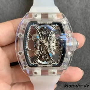 Richard Mille RM 053-02 45mm Schwarz Automatik Kautschukarmband 1:1 Clone Watch