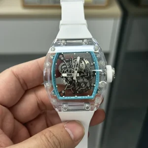 Richard Mille RM055 42mm Braun Skelett Automatik Kautschukarmband 1:1 Clone Watch