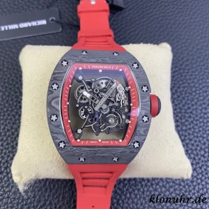 Richard Mille RM055 42mm Schwarz Skelett Automatik Kautschukarmband 1:1 Clone Watch