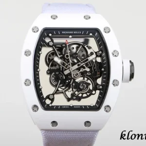 Richard Mille RM055 49.90mm Schwarz Skelett Schweizer Automatikwerk Kautschukarmband 1:1 Clone Watch