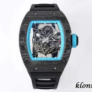 Richard Mille RM055 Blue Skeleton Swiss Automatic Kautschukarmband 1:1 Clone Watch