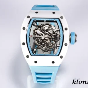 Richard Mille RM055 49.90x42.70mm Transparent Blue Swiss Automatic Kautschukarmband 1:1 Clone Watch