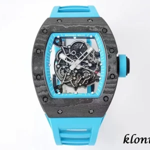 Richard Mille RM055 Blue Dial Automatic Rubber Band 1:1 Clone Watch