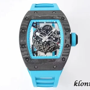Richard Mille RM055 Abu Dhabi Yas Marina 45mm Blaue Zifferblatt Automatik Kautschukarmband 1:1 Clone Watch