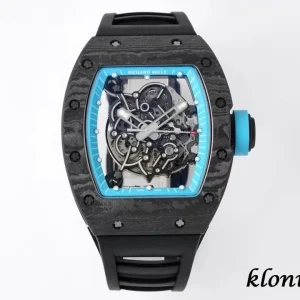 Richard Mille RM055 45mm Blaue Zifferblatt Automatik Kautschukarmband 1:1 Clone Watch