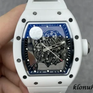 Richard Mille RM055 42mm Blaue Zifferblatt Automatik Kautschukarmband 1:1 Clone Watch