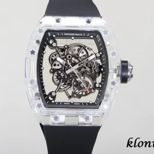 Richard Mille RM055 430mm Black Skeleton Swiss Automatic Kautschukarmband 1:1 Clone Watch