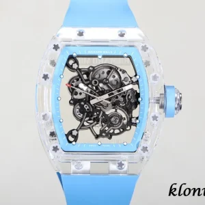 Richard Mille RM055 430mm Transparent Blue Swiss Automatic Kautschukarmband 1:1 Clone Watch