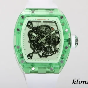 Richard Mille RM055 43mm Mint Green Swiss Automatic Kautschukarmband 1:1 Clone Watch