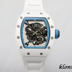 Richard Mille RM055 49mm White Skeleton Swiss Automatic Kautschukarmband 1:1 Clone Watch