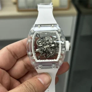 Richard Mille RM055 42mm White Skeleton Swiss Automatic Kautschukarmband 1:1 Clone Watch