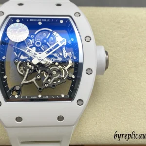 Richard Mille RM055 49.90mm White Skeleton Swiss Automatic Metalarmband 1:1 Clone Watch