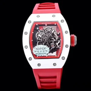 Richard Mille RM055 45mm White Dial Swiss Automatic Rubber 1:1 Clone Watch