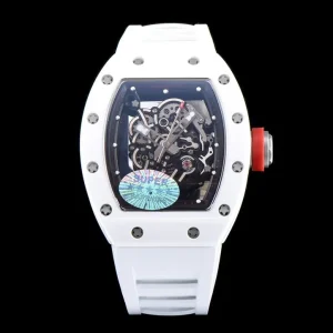Richard Mille RM055 White Ceramic Swiss Automatic Kautschukarmband 1:1 Clone Watch