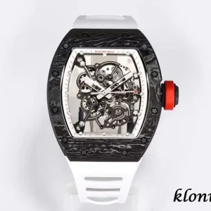 Richard Mille RM055 49.90mm White Skeleton Swiss Automatic Kautschukarmband 1:1 Clone Watch