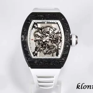 Richard Mille RM055 49.90x42.70mm White Skeleton Swiss Automatic Kautschukarmband 1:1 Clone Watch