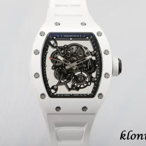 Richard Mille RM055 49.90mm Schwarz Skelett Schweizer Automatikwerk Kautschukarmband 1:1 Clone Watch