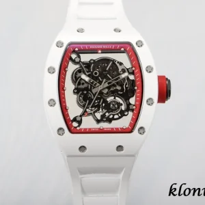 Richard Mille RM 055 49mm Schwarz Skelett Schweizer Automatikwerk Kautschukarmband 1:1 Clone Watch