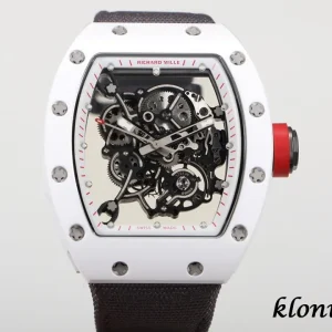 Richard Mille RM055 49.90mm White Skeleton Swiss Automatic Kautschukarmband 1:1 Clone Watch