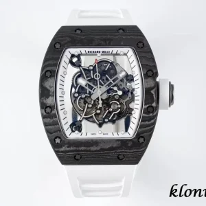 Richard Mille RM055 White Skeleton Swiss Automatic Kautschukarmband 1:1 Clone Watch