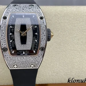 Richard Mille RM07-01 Black Diamond Swiss Automatic Kautschukarmband 1:1 Clone Watch