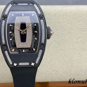 Richard Mille RM07-01 Black Diamond Swiss Automatic Kautschukarmband 1:1 Clone Watch