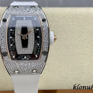 Richard Mille RM07-01 42mm Schwarzes Zifferblatt Automatik Kautschukarmband 1:1 Clone Watch