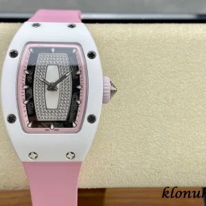 Richard Mille RM07-01 Pink Gold Diamond Swiss Automatic Rubber 1:1 Clone Watch