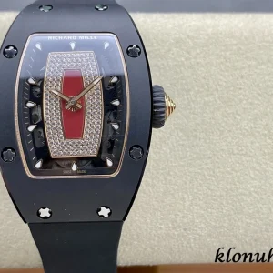 Richard Mille RM07-01 Black Ceramic Red Dial Automatic Rubber 1:1 Clone Watch