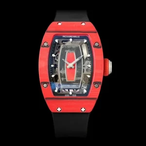 Richard Mille RM 07-01 Red Zifferblatt Automatik Kautschukarmband 1:1 Clone Watch