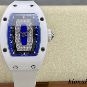 Richard Mille RM07-01 White 45mm Blue Dial Swiss Automatic Kautschukarmband 1:1 Clone Watch